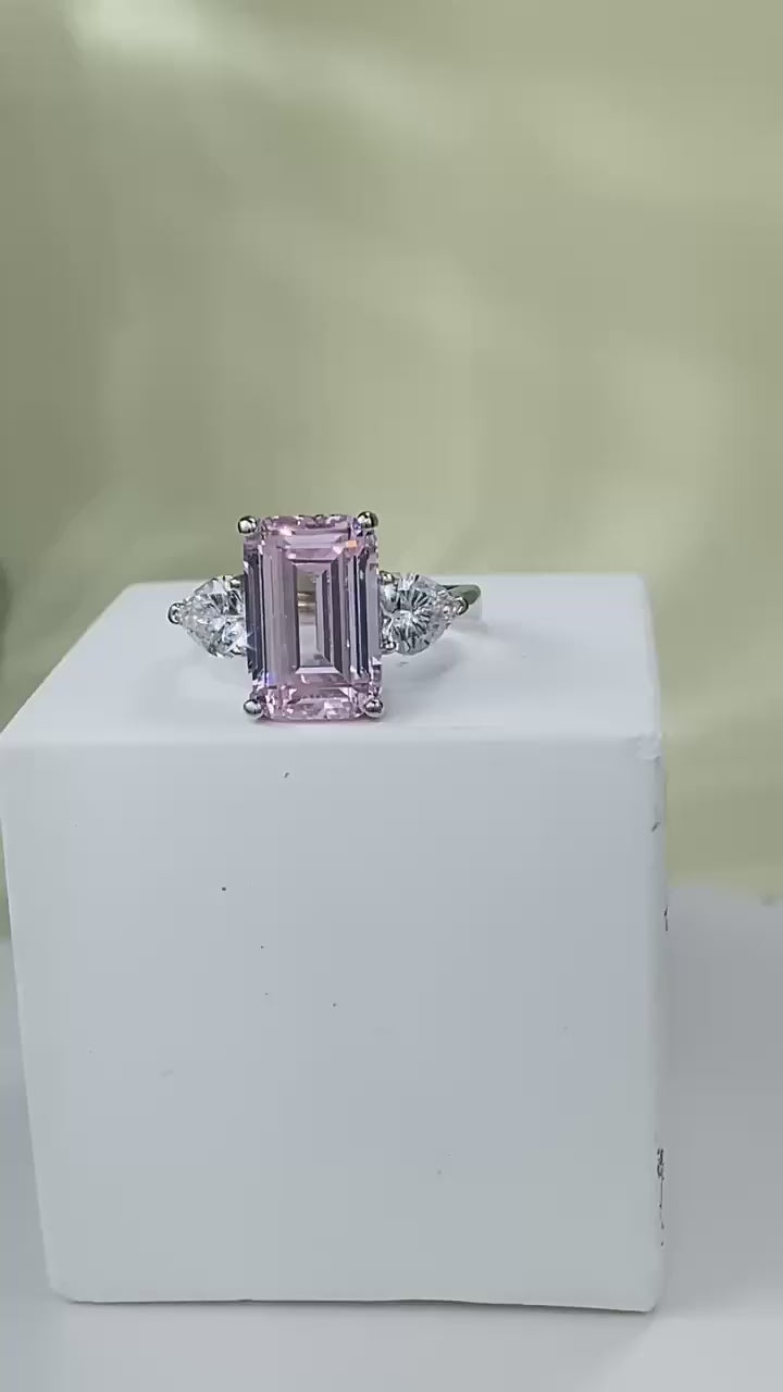 4 CT Emerald Cut Three-Stone Ring