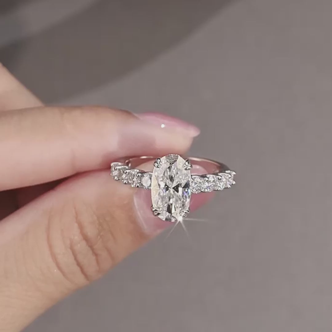 3 CT Oval Moissanite Ring