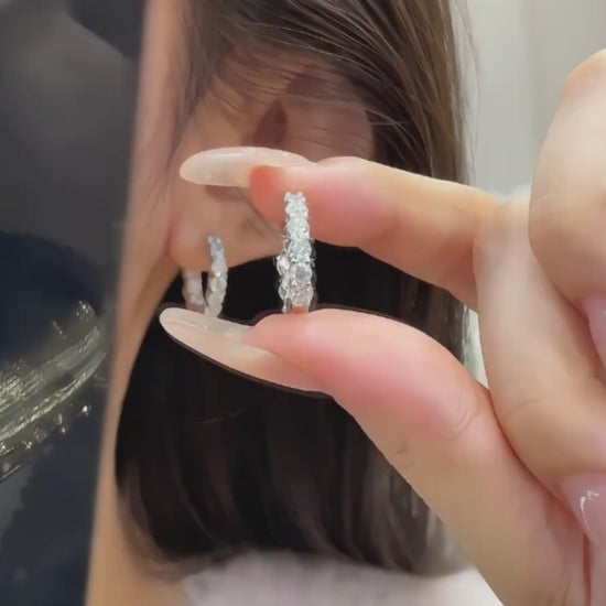 Inside-Out Moissanite Hoop Earrings