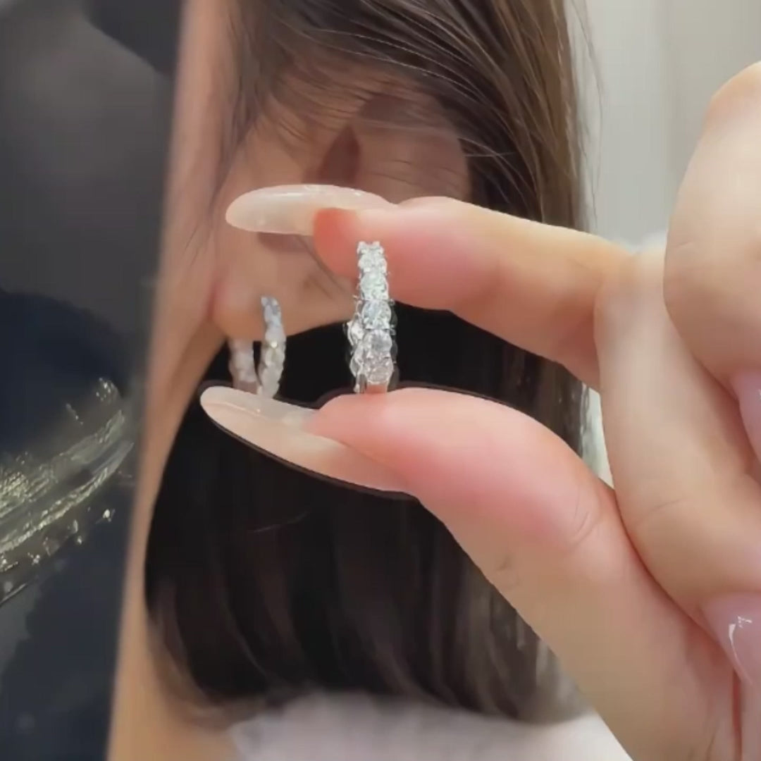 Inside-Out Moissanite Hoop Earrings
