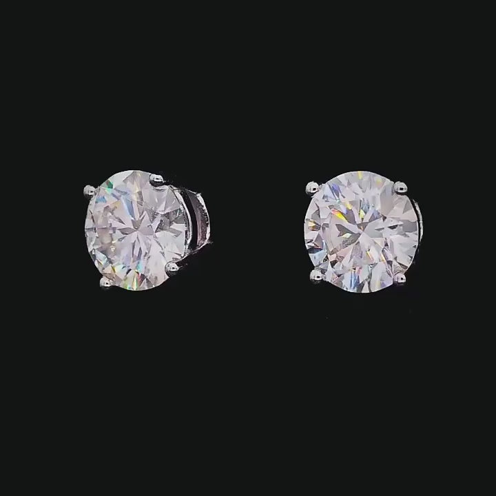 Timeless 4-Claw Round Moissanite Studs