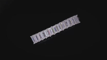 Half Eternity Band with Emerald Cut Moissanite