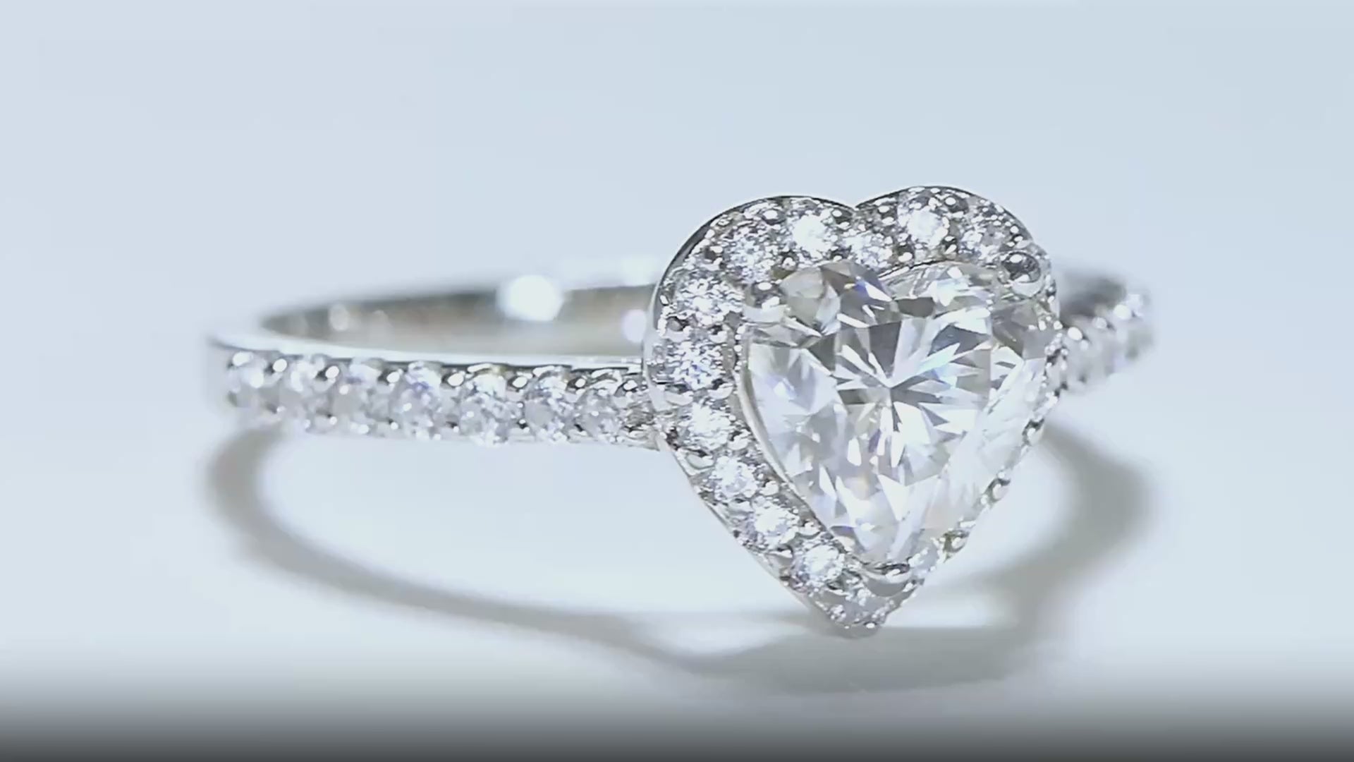 Silver 925 1 Carat Moissanite Heart Promise Ring