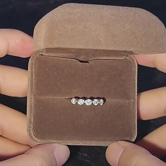 Moissanite Bezel Five Stone Ring