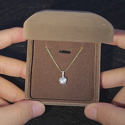 Classic Four-Prong Moissanite Necklace