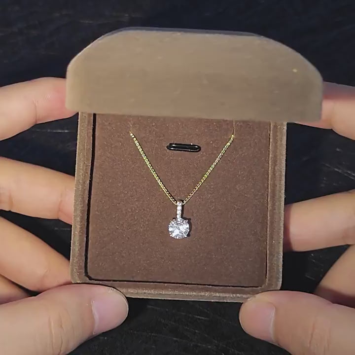 Classic Four-Prong Moissanite Necklace