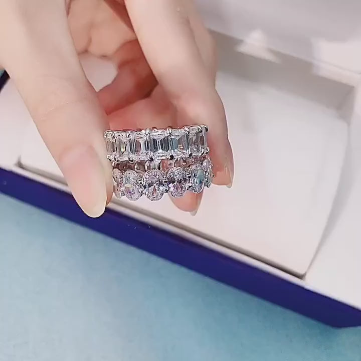 Radiant Oval Cut Eternity Band