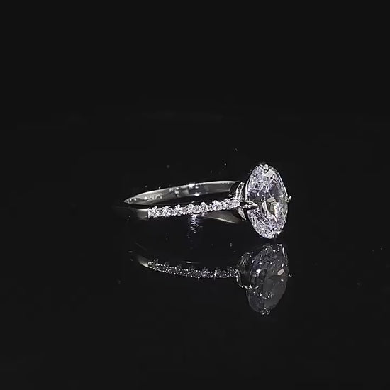 Crushed Ice Glow Oval Ring