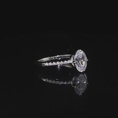 Crushed Ice Glow Oval Ring