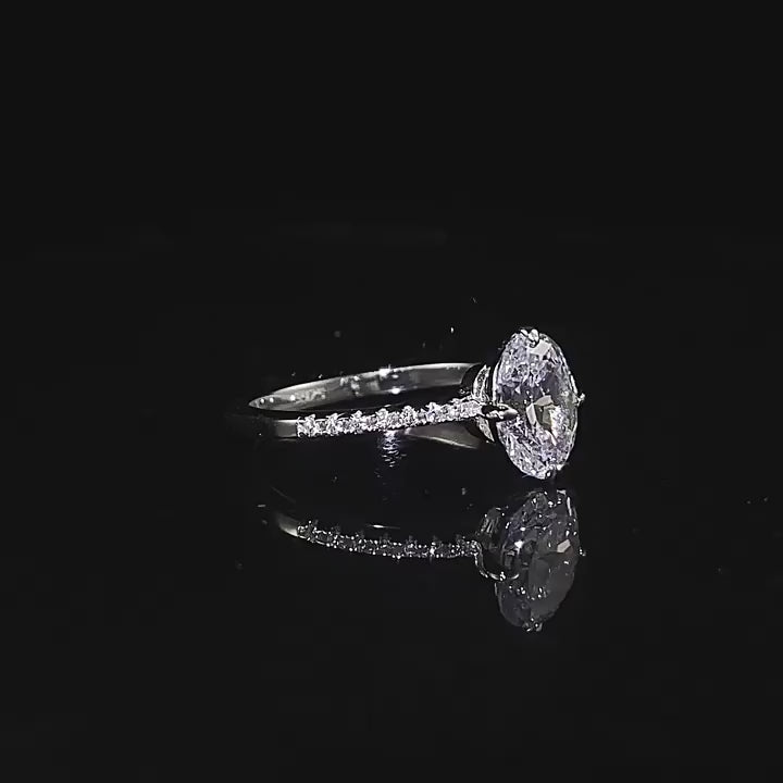 Crushed Ice Glow Oval Ring