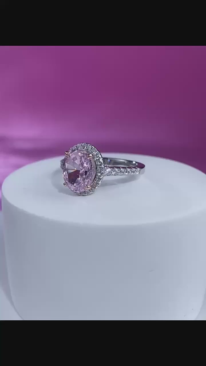 Diamond Pink Halo Ring
