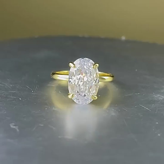 3 CT Oval Cut Solitaire Ring