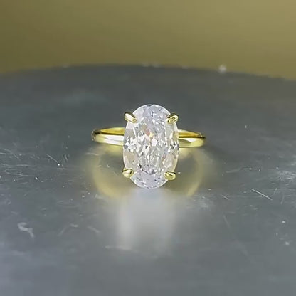 3 CT Oval Cut Solitaire Ring