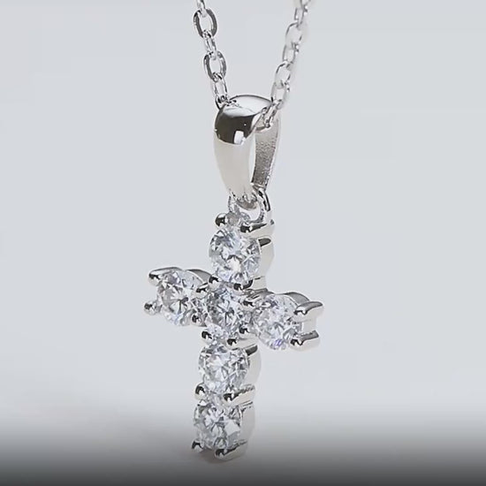 Moissanite Cross Pendant Necklace