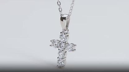 Moissanite Cross Pendant Necklace