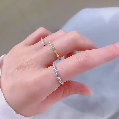 Half Micro Pave Eternity Silver Band