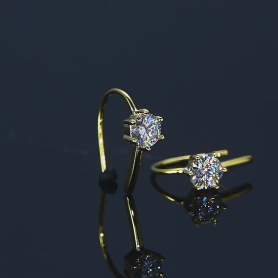 U-Curve Moissanite Earrings