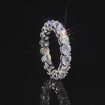 Round Cut Eternity Band. Stackable Ring