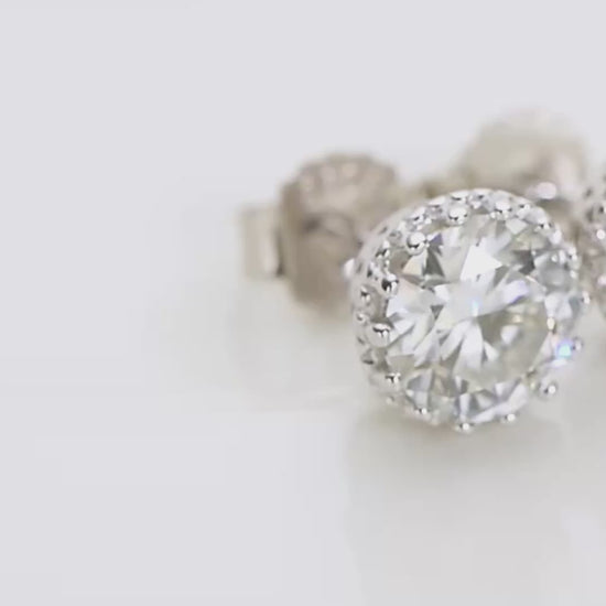 Moissanite Round Cut Stud Earrings