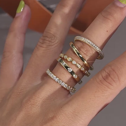 Golden Glow Moissanite Stack Set – 5 Rings