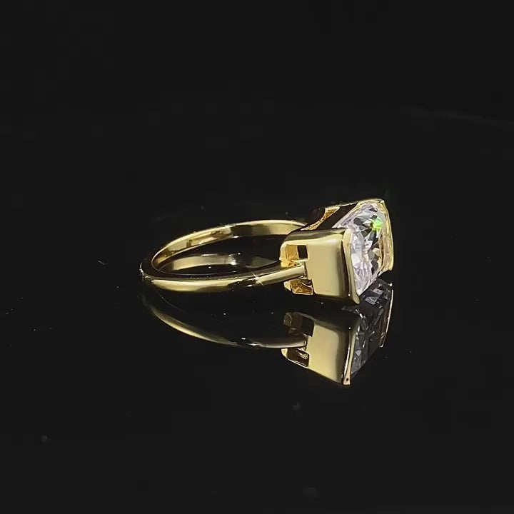 Ice Crushed Radiant Cut Bezel Ring
