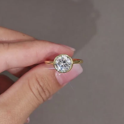 3 CT Moissanite Bezel Ring