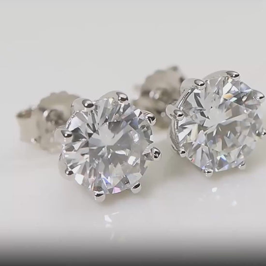 Moissanite Sparkle Stud Earrings