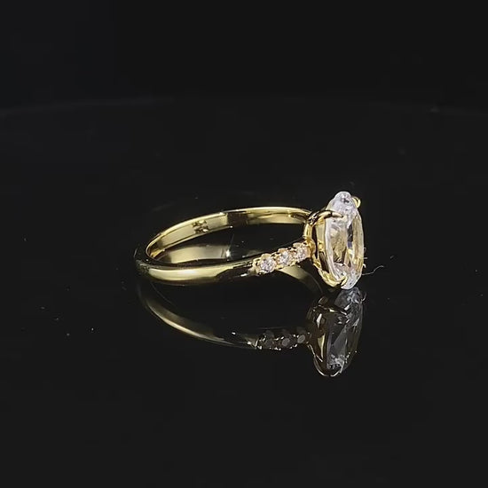 Oval Cut 2CT Solitaire Engagement Ring