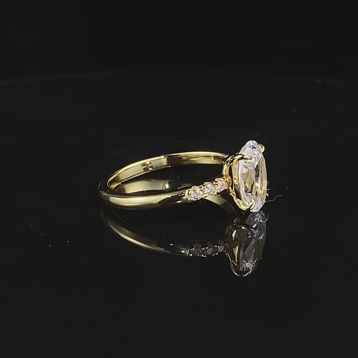 Oval Cut 2CT Solitaire Engagement Ring