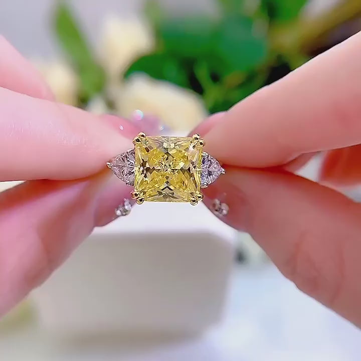 Radiance Crushed Ice Three Stone Ring