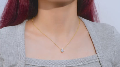 Minimalist Oval Moissanite Necklace