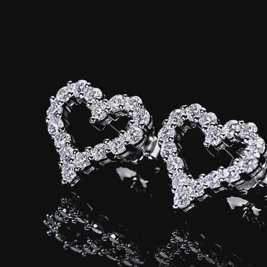 Romantic Heart Moissanite Earrings