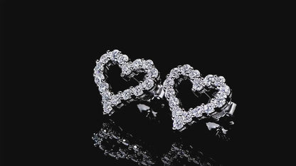 Romantic Heart Moissanite Earrings