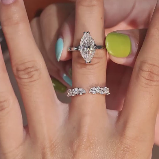 Marquise Cut Open Ring Set