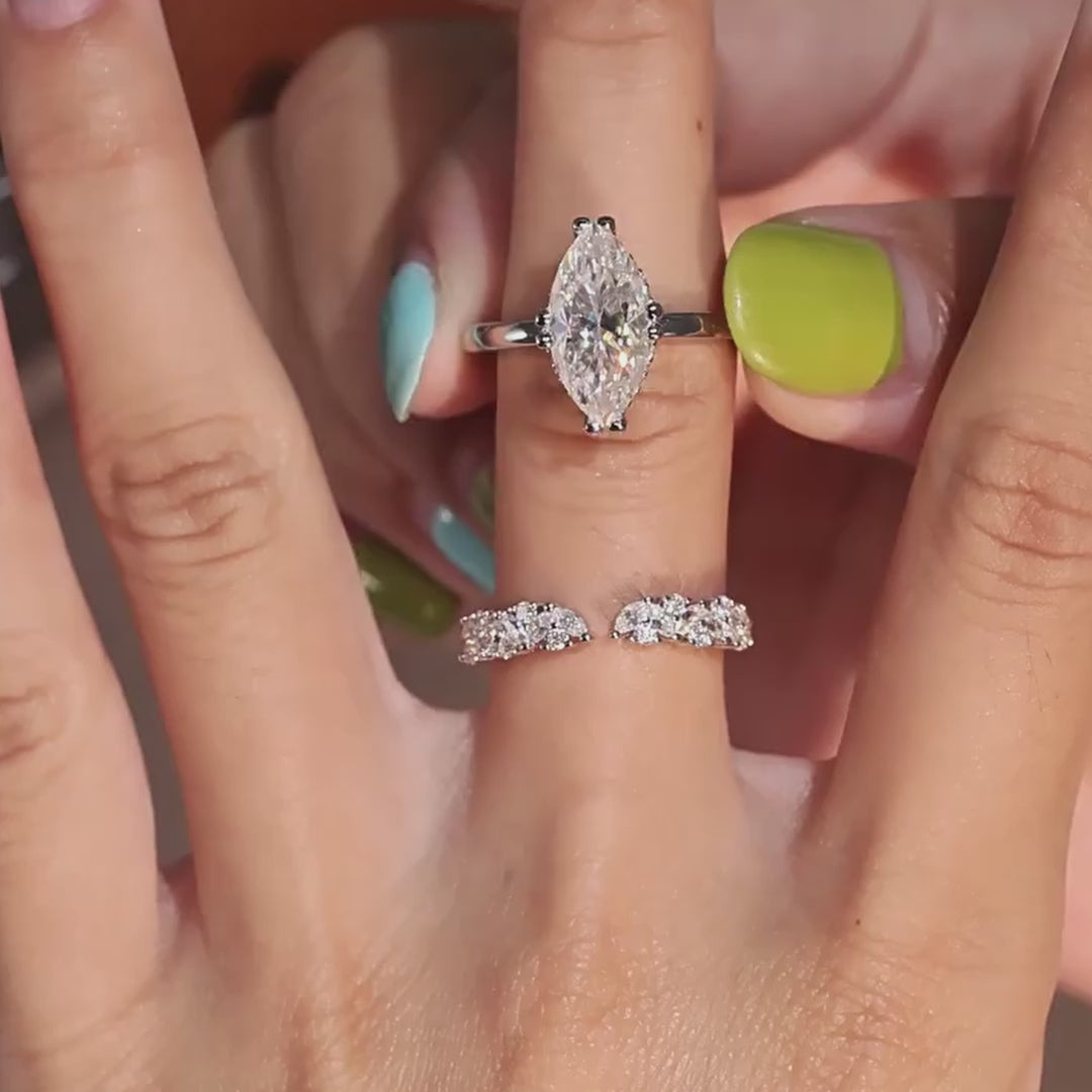 Marquise Cut Open Ring Set