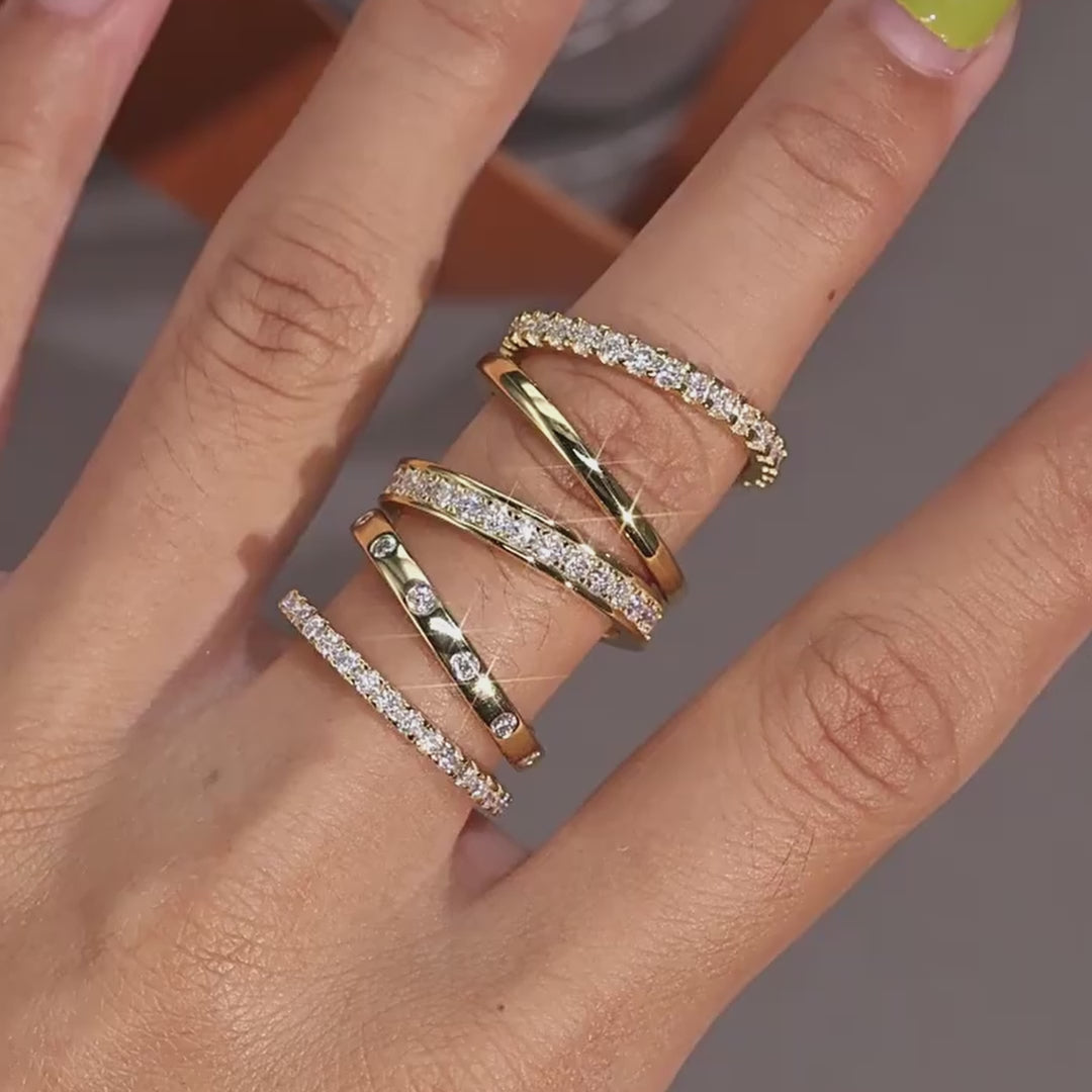 Radiant Harmony Moissanite Stacking Ring Set