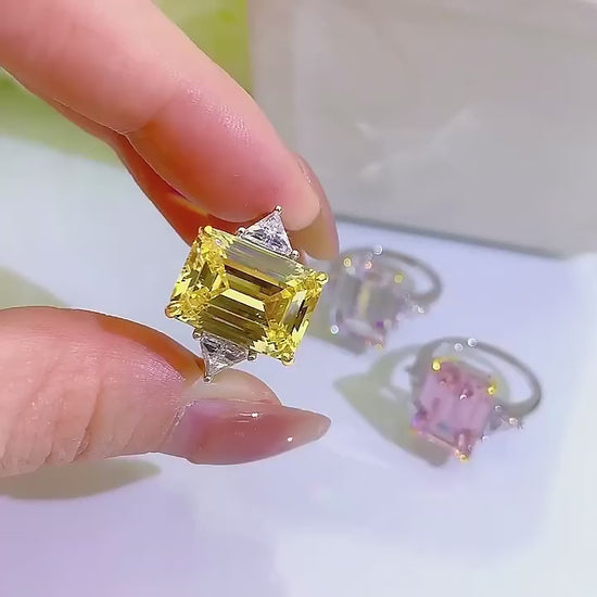 6.5 CT Emerald Cut Three-Stone Ring