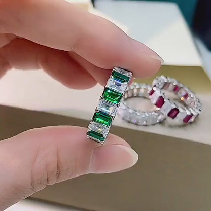 Emerald Cut Eternity Band 