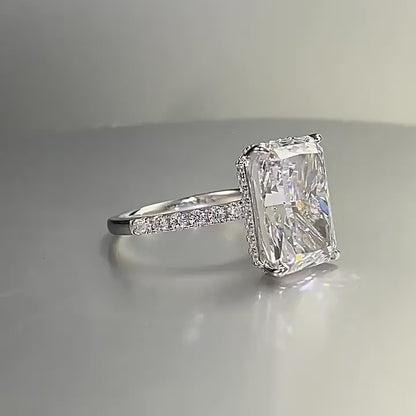 6 CT Radiant Hidden Halo Ring