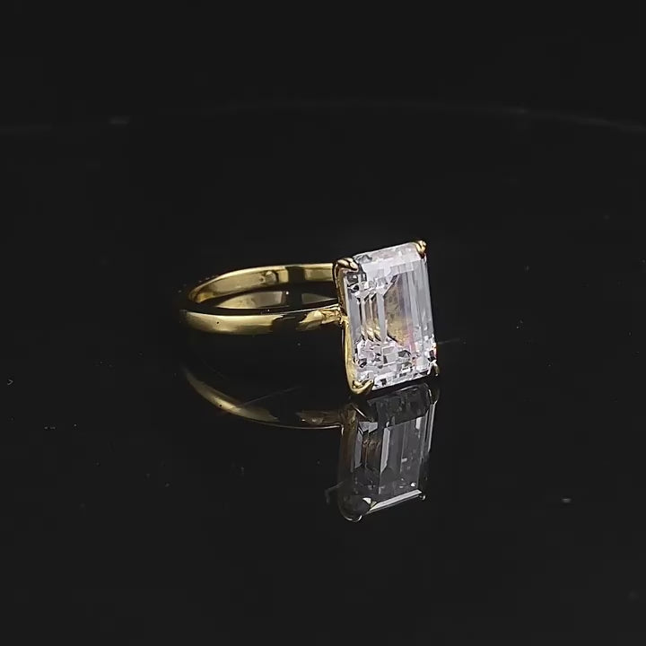 3 CT Emerald Cut Solitaire Ring